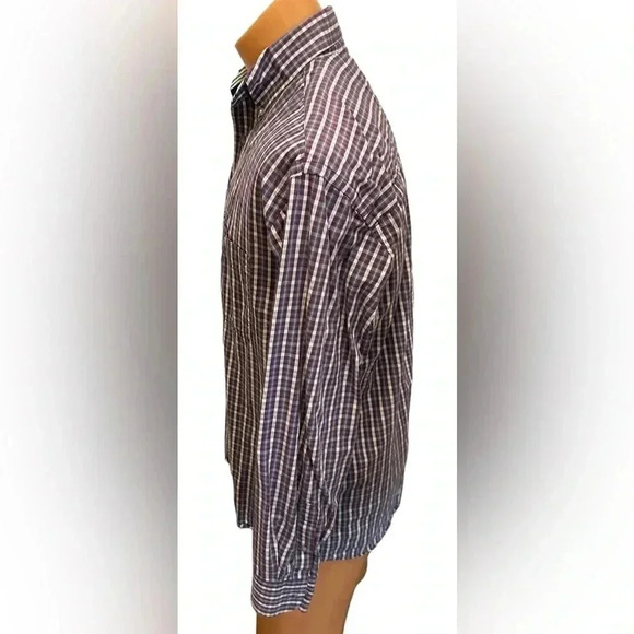 Wrangler George Strait Cowboy Cut Collection Plaid Button-up Purple Med See Note - Picture 4 of 10